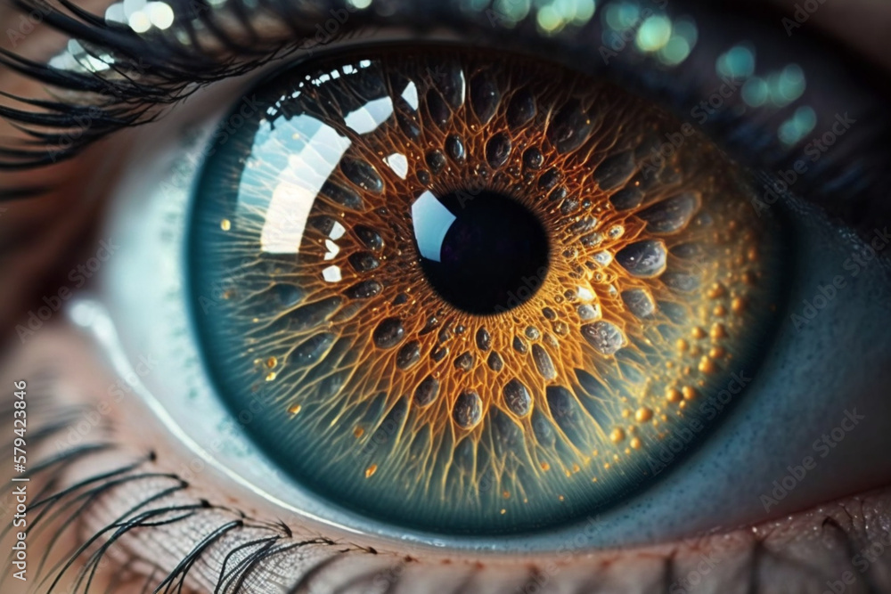 Human eye close up. Macro pupil, iris. created with ai