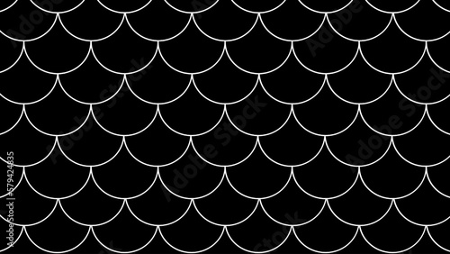 Black background in the form of fish scales seamless pattern