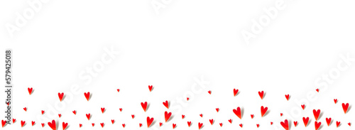 Maroon Color Hearts Vector Panoramic White