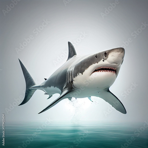 great white shark isolated