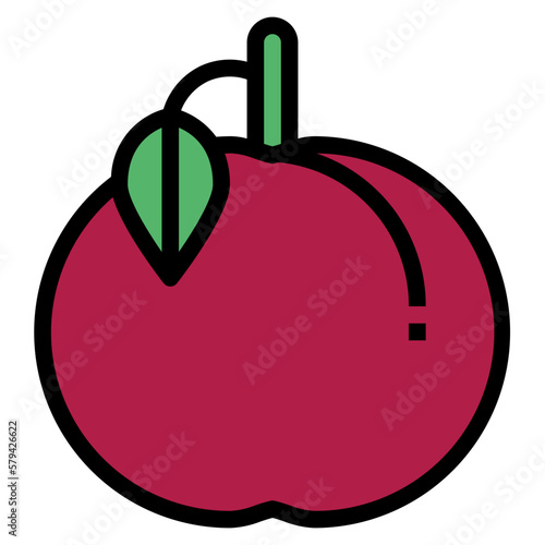 plum filled outline icon style