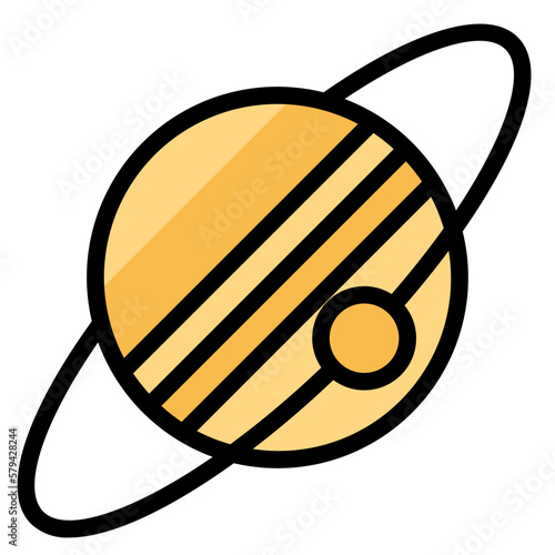 saturn filled outline icon style