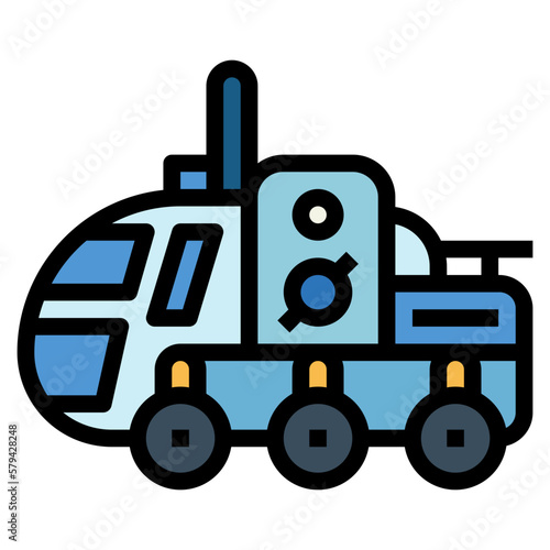 space exploration vehicle filled outline icon style
