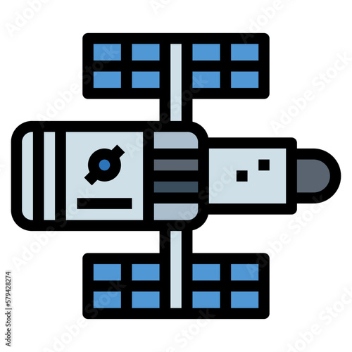 space telescope filled outline icon style