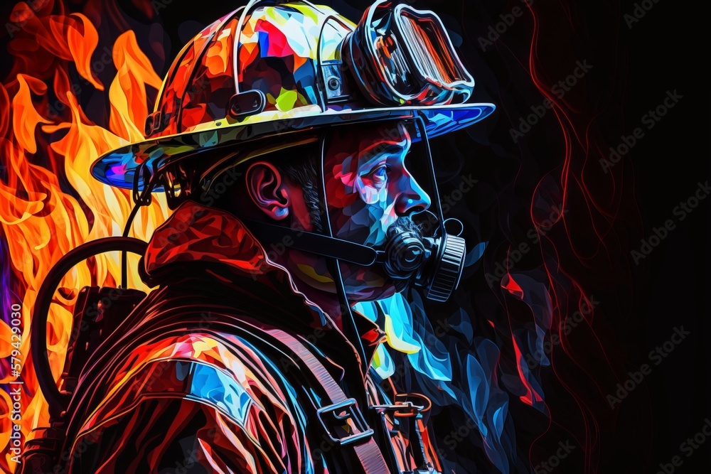 Saving lives with style: A cartoon fireman in action - Generative AI