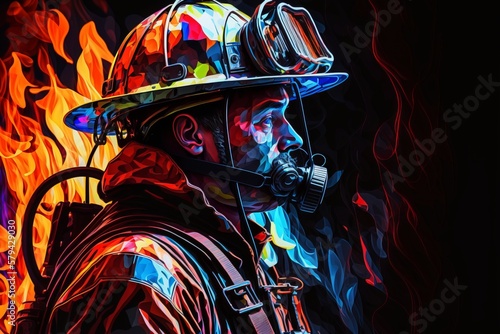 Saving lives with style: A cartoon fireman in action - Generative AI