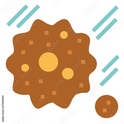 meteorite flat icon style