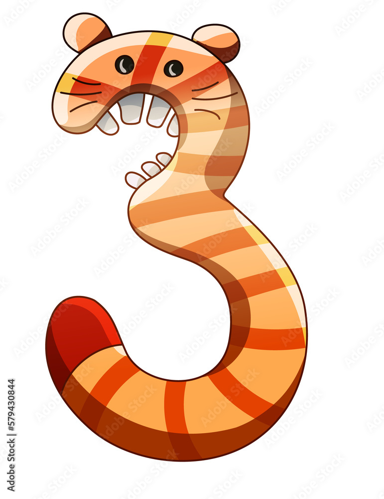 Fototapeta premium Colorful Cartoon Numbers For Kids