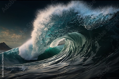 Discover the Ocean's Beauty with this Close-up Wave Shot - Generative AI