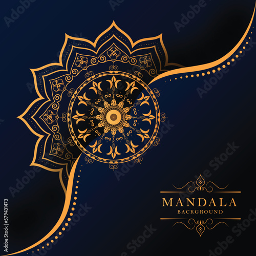 Luxury mandala background with golden arabesque pattern arabic islamic east style.