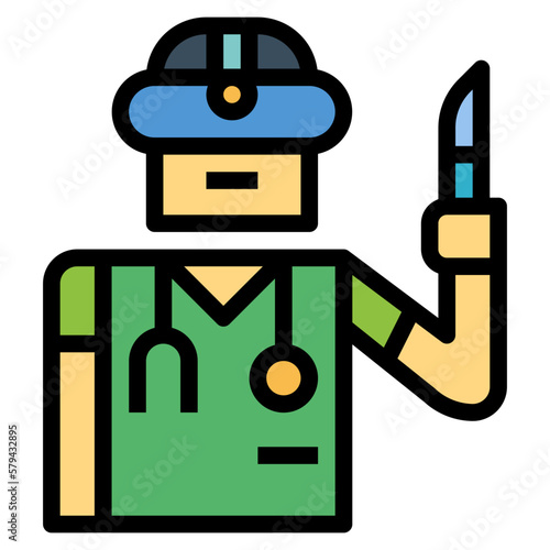 surgeon filled outline icon style
