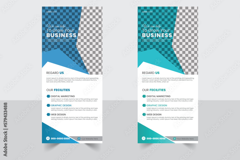 Fototapeta premium advertisement rollup banner business clean company corporate creative design display illustrator marketing modern multipurpose