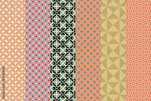 Modern seamless set of pattern, fashion style. Digital technology backdrop.