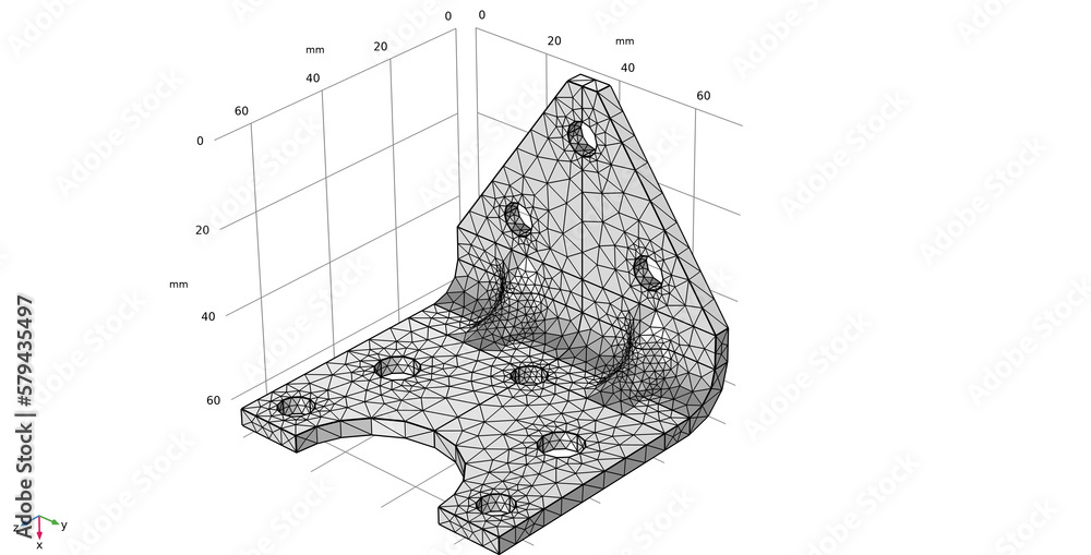 Metal bracket. Computer 3d modeling and investigation of parameters of