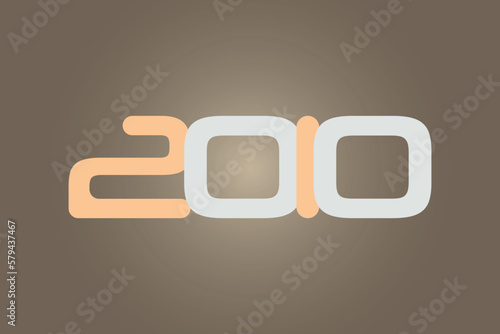 Year 2010 numeric typography text vector design on gradient color background. 2010 historical calendar year logo template design. 