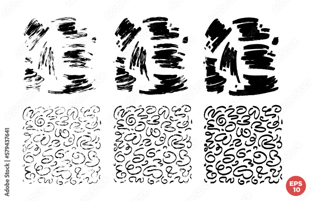 Marker drawn scribble square composition vector set. Childish drawing. Hand draws calligraphy swirls. Curly brush strokes, marker scrawls as graphic design elements set. Marker drawn scribble square composition vector set. Childish drawing. Hand draws calligraphy swirls. Curly brush strokes, marker scrawls as graphic design elements set.