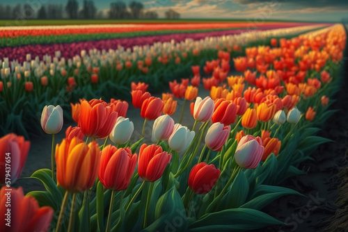 A field of tulips generative ai 
