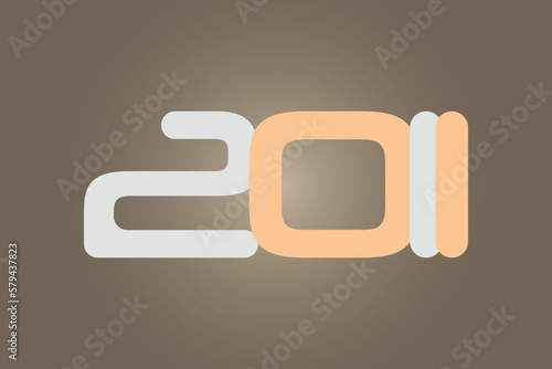 Year 2011 numeric typography text vector design on gradient color background. 2011 historical calendar year logo template design. 