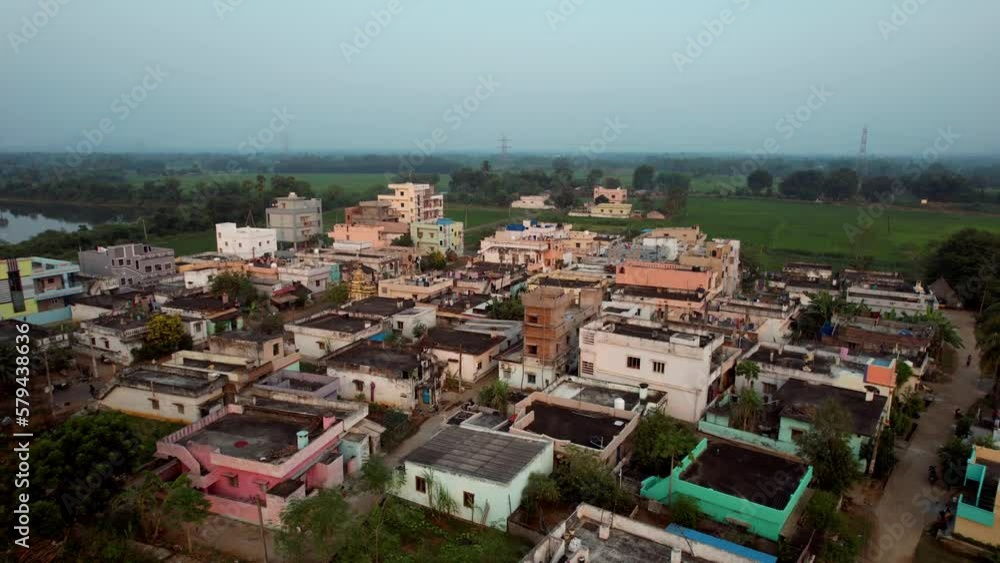 Aerial view of the small town of Elluppi in the state of Andhra Pradesh India Aerial view of the small town of Elluppi in the state of Andhra Pradesh India