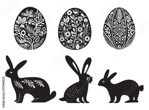 Sticker Cute easter bunny cartoon clipart