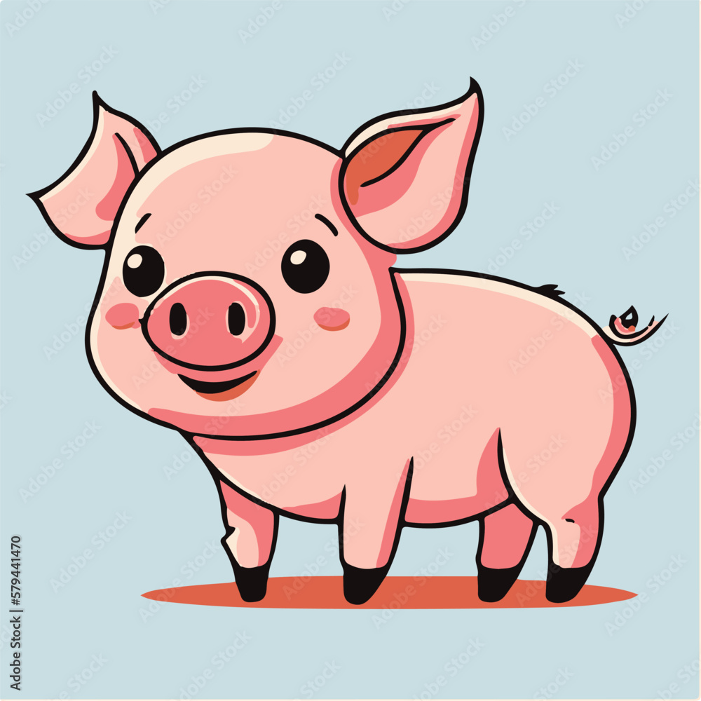 Vector cute pig cartoon Vector cute pig cartoon