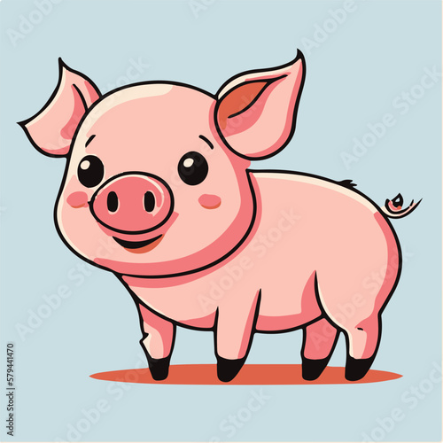 Vector cute pig cartoon