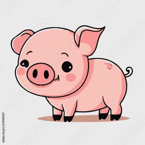 Vector cute pig cartoon