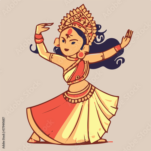 Vector traditional dancer cartoon vector illustration