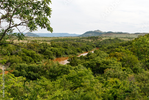 View over the Komati River from Nkomazi Game Reserve near the city of Badplaas in South Africa photo