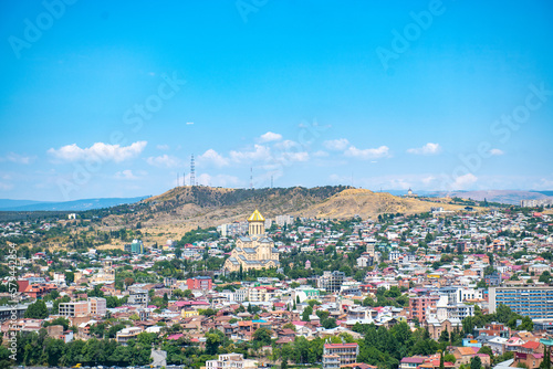 view of Tbilisi many houses and temple