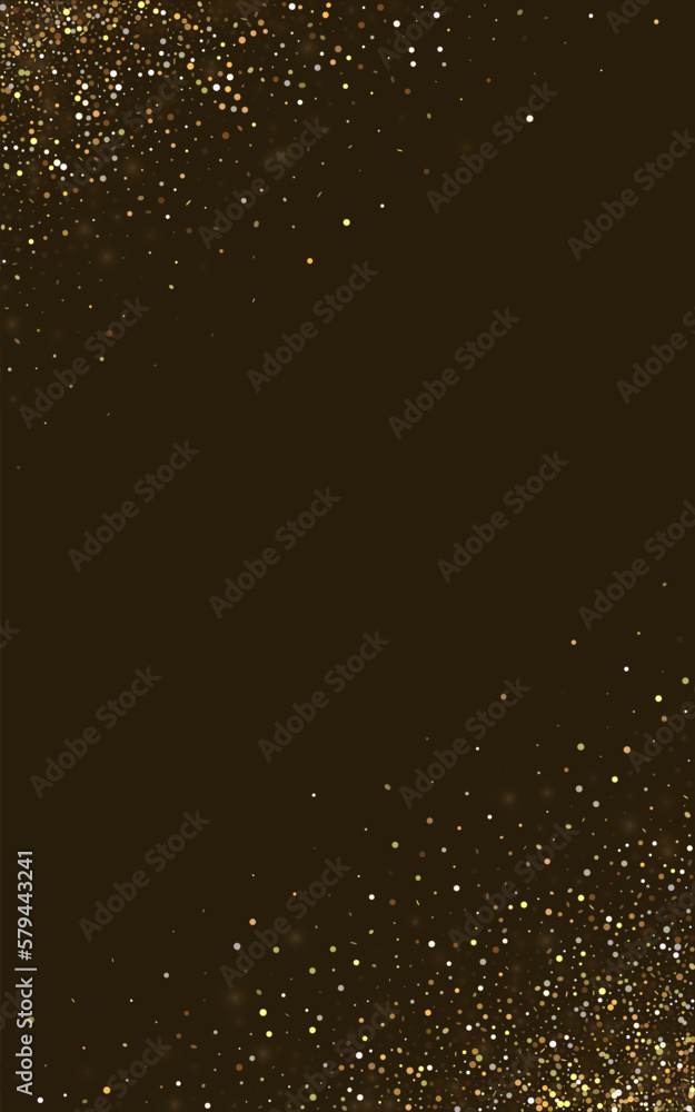 Gold Polka Falling Vector Luxury Background.