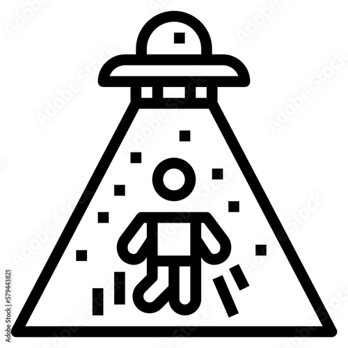 ufo line icon style