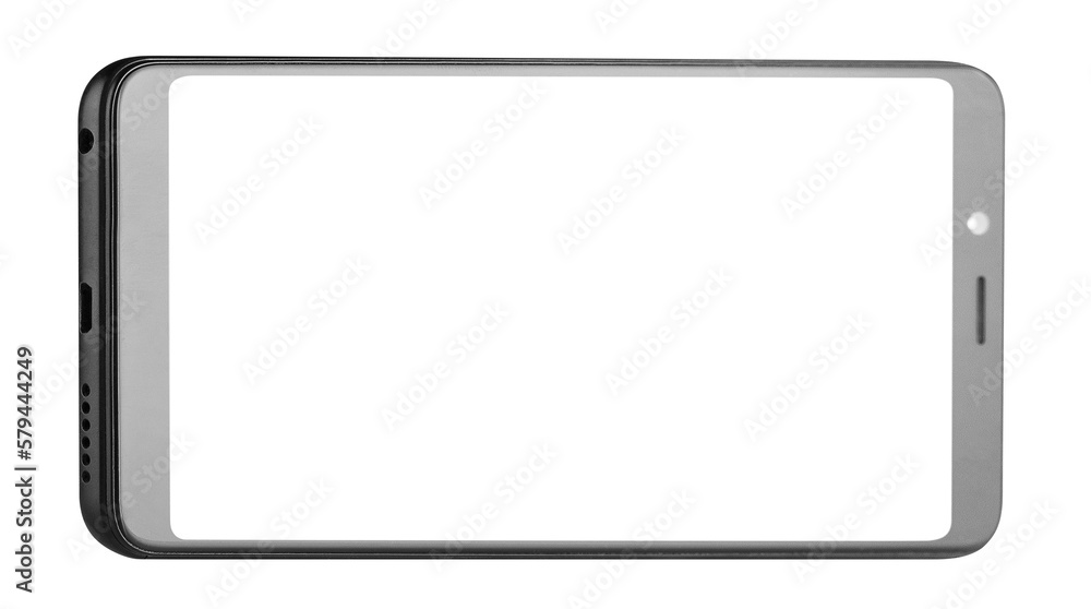Black smartphone cut out Black smartphone cut out