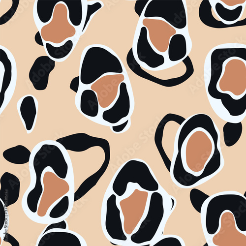 Jaguar Abstract Vector Seamless Pattern. Ethnic