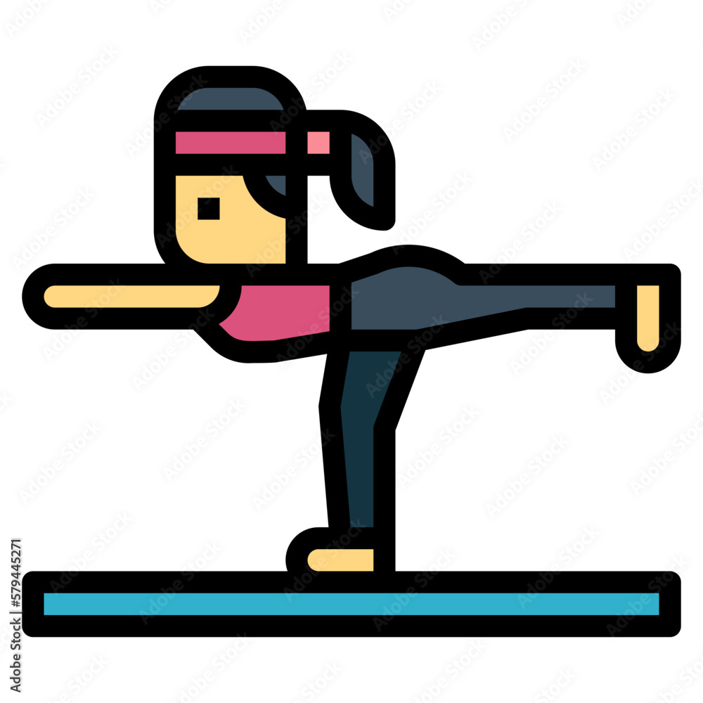 yoga filled outline icon style yoga filled outline icon style