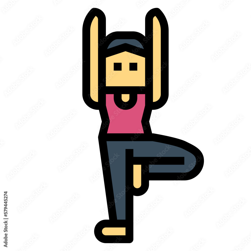 Fototapeta premium yoga filled outline icon style