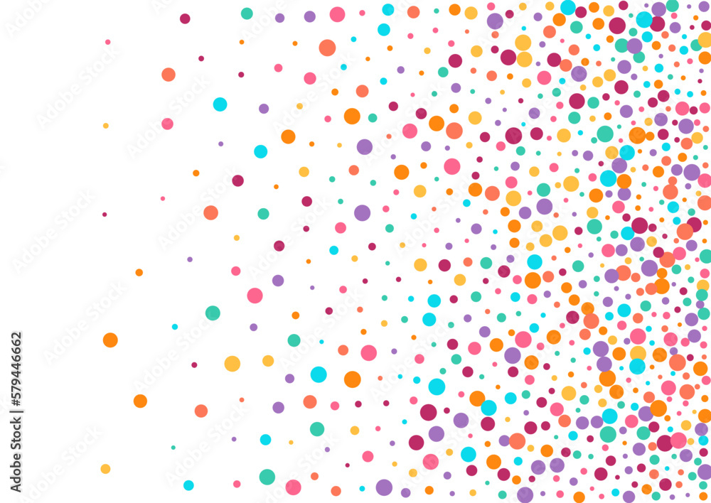 Multicolored Dot Abstract Vector White