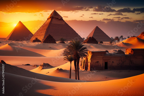 pyramids of giza artistic appearance  generative ai