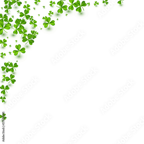Bright Clover Isolated Vector White Background.