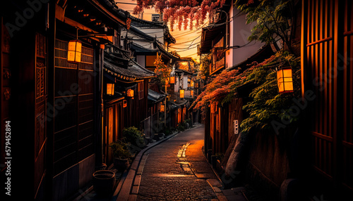 old street in osaka japan