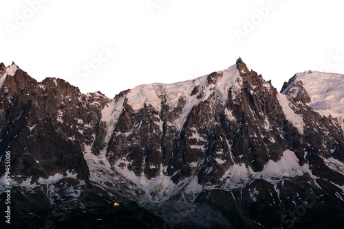 Night shot of Aiguille du Midi, Chamonix, France.	