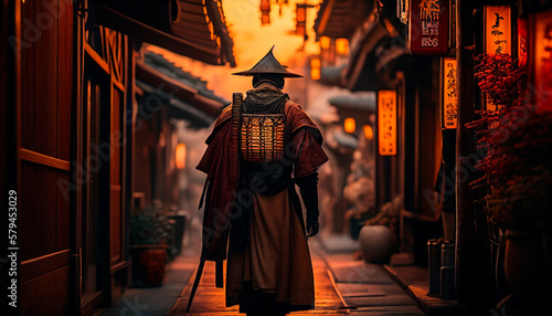 Samurai in a lonely alley