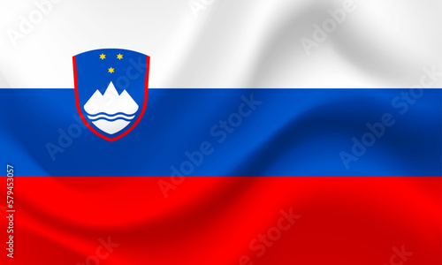 Slovenia flag. Slovenia vector flag. Official colors and proportion correctly. Slovenia background. Slovenia banner. 
