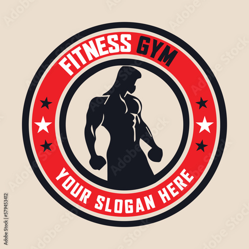 Gym fitness vector modern logo design template