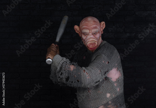 Фотография aggressive bully with baseball bat