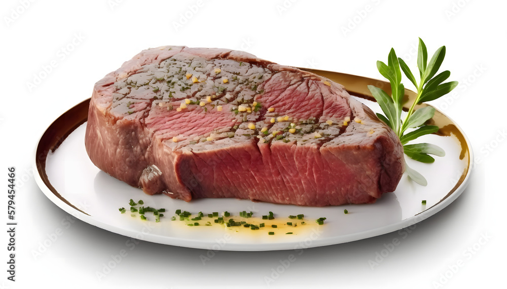 red meat, beef isolated on a white background for the composition of layout and layout of inserts. generative ai red meat, beef isolated on a white background for the composition of layout and layout of inserts. generative ai