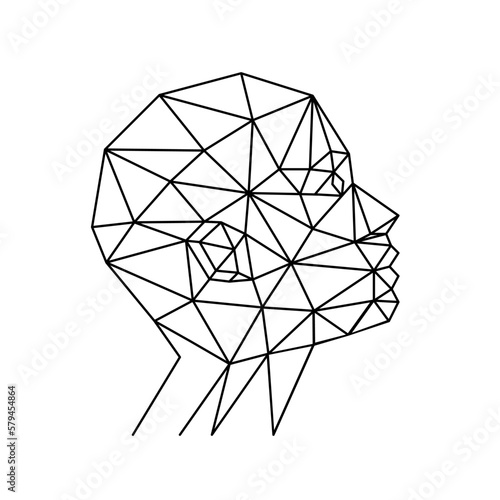 Human face from polygons vector illustration