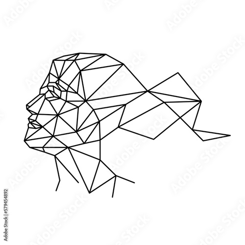 Human face from polygons vector illustration