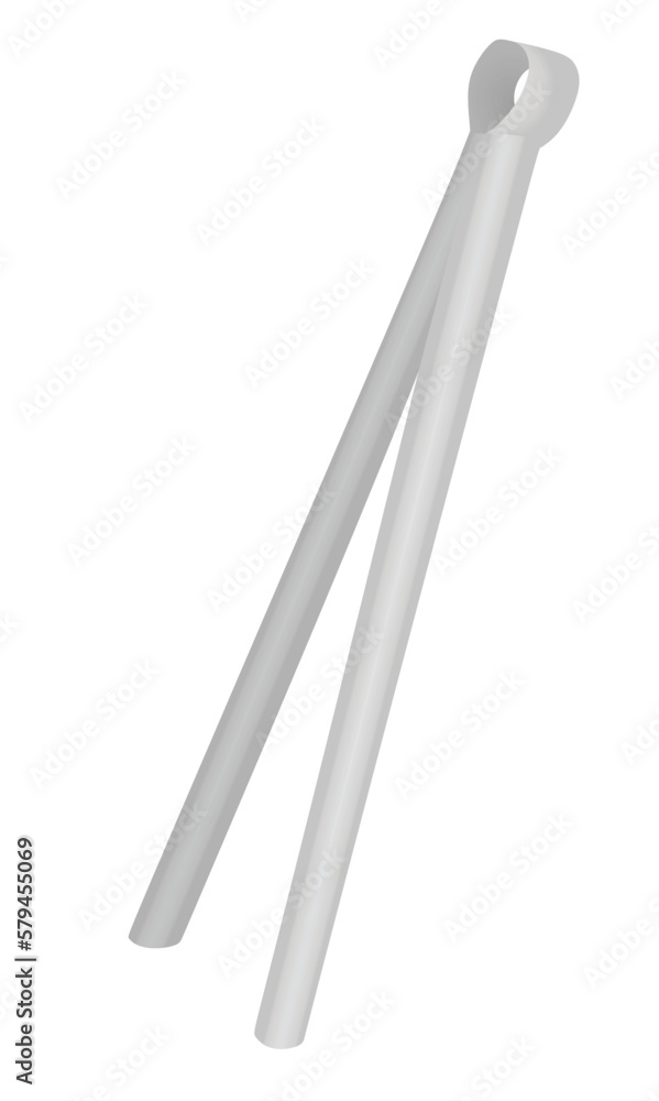 Grey grill tongs. vector illustration Grey grill tongs. vector illustration