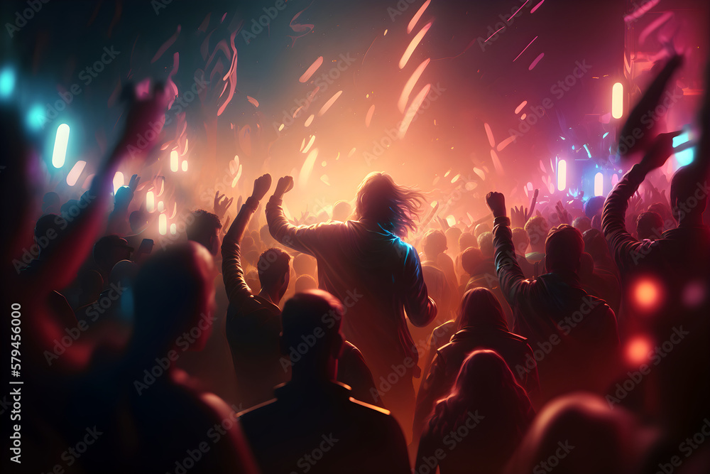 dancing people in a club, abstract illustration, generative ai dancing people in a club, abstract illustration, generative ai